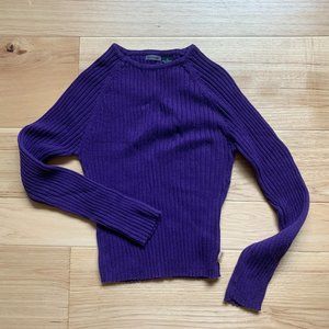 Guess Tight-fitting Stretchy Purple Sweater, Size Medium